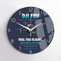 Thumbnail for DJI FPV design on navy blue no frame wall clock