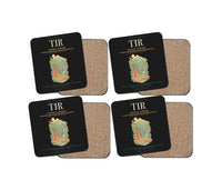 Thumbnail for Tirupati Airport (TIR) design on black 4 pieces set coaster
