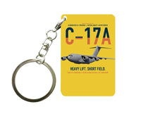 Thumbnail for C-17A Globemaster III design on yellow designed key chain, double-side print