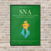 Thumbnail for John Wayne Airport Orange County SNA - Canvas Framed - Green