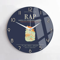 Thumbnail for Rapid City Regional Airport (RAP) design on navy blue no frame wall clock