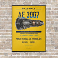 Thumbnail for AE 3007 vertical canvas print - framed - yellow background