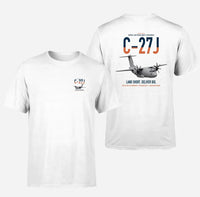 Thumbnail for C-27J Spartan design on white double-side t-shirt, double-side print