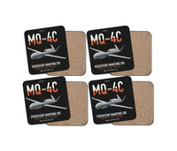 Thumbnail for MQ-4C Triton IFC-4 design on black 4 pieces set coaster