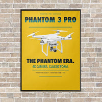 Thumbnail for DJI Phantom 3 Professional vertical canvas print - framed - yellow background