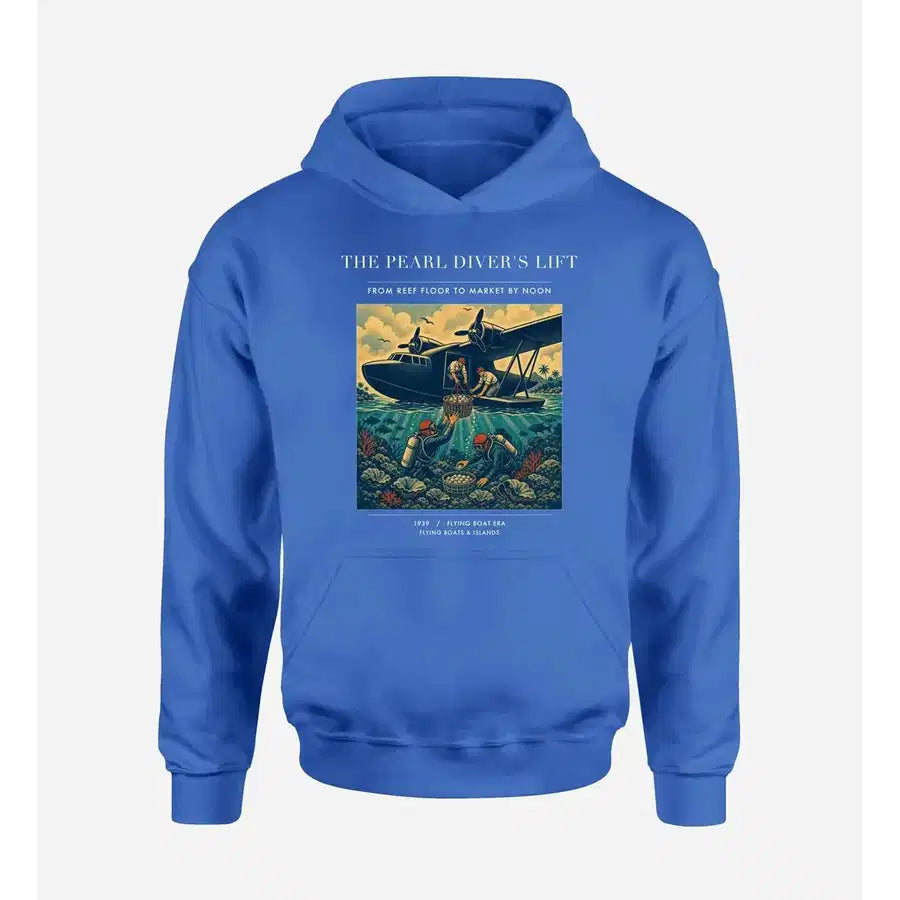 VINTAGE G4271 - The Pearl Diver's Lift - Premium Hoodie design on blue premium