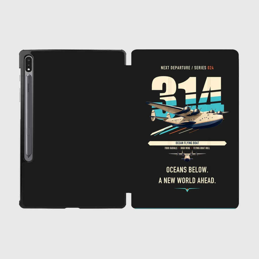 Boeing 314 Clipper design on black samsung tablet tablet case