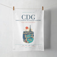 Thumbnail for Paris Charles de Gaulle Airport (CDG) design on white towel