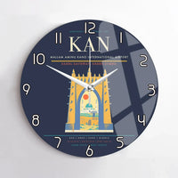 Thumbnail for Mallam Aminu Kano International Airport (KAN) design on navy blue no frame wall clock