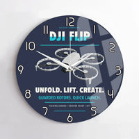Thumbnail for DJI Flip design on navy blue no frame wall clock
