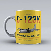 Thumbnail for C-123K Provider design on yellow ceramic mug, double-side print