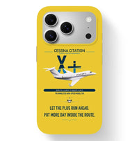 Thumbnail for Cessna Citation X+ design on yellow magsafe iphone case, for iPhone 17 Pro