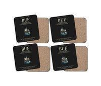 Thumbnail for Buffalo Niagara International Airport (BUF) design on black 4 pieces set coaster