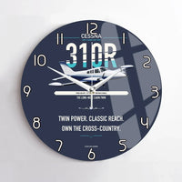 Thumbnail for Cessna 310R design on navy blue no frame wall clock