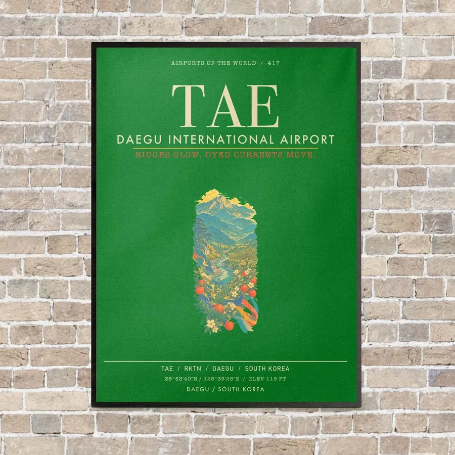 Daegu International Airport TAE - Canvas Framed - Green