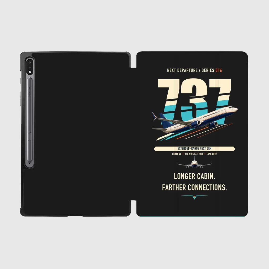 Boeing 737-900ER design on black samsung tablet tablet case