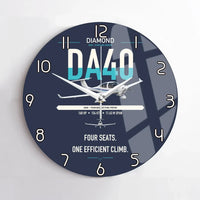 Thumbnail for Diamond DA40 design on navy blue no frame wall clock