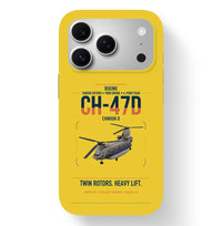 Thumbnail for Boeing CH-47D design on yellow magsafe iphone case, for iPhone 17 Pro