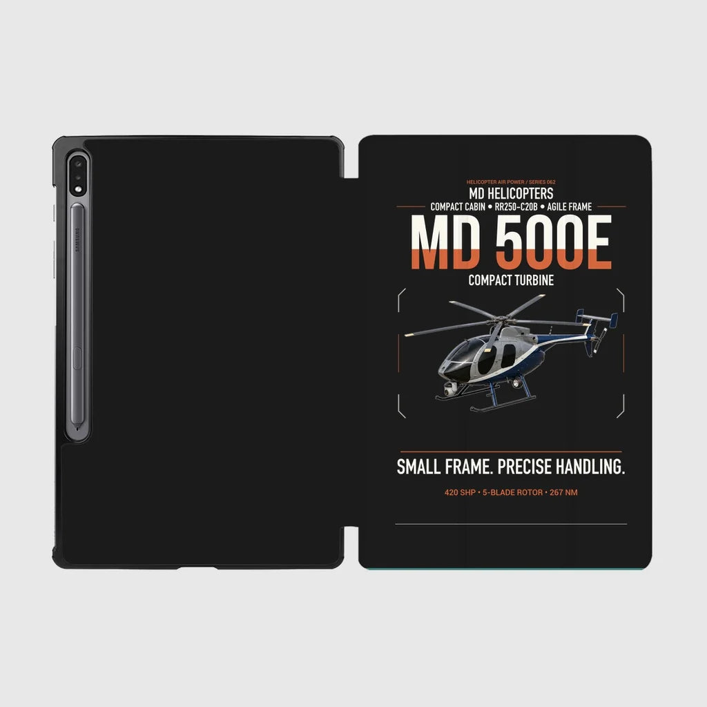 MD Helicopters MD 500E design on black samsung tablet tablet case