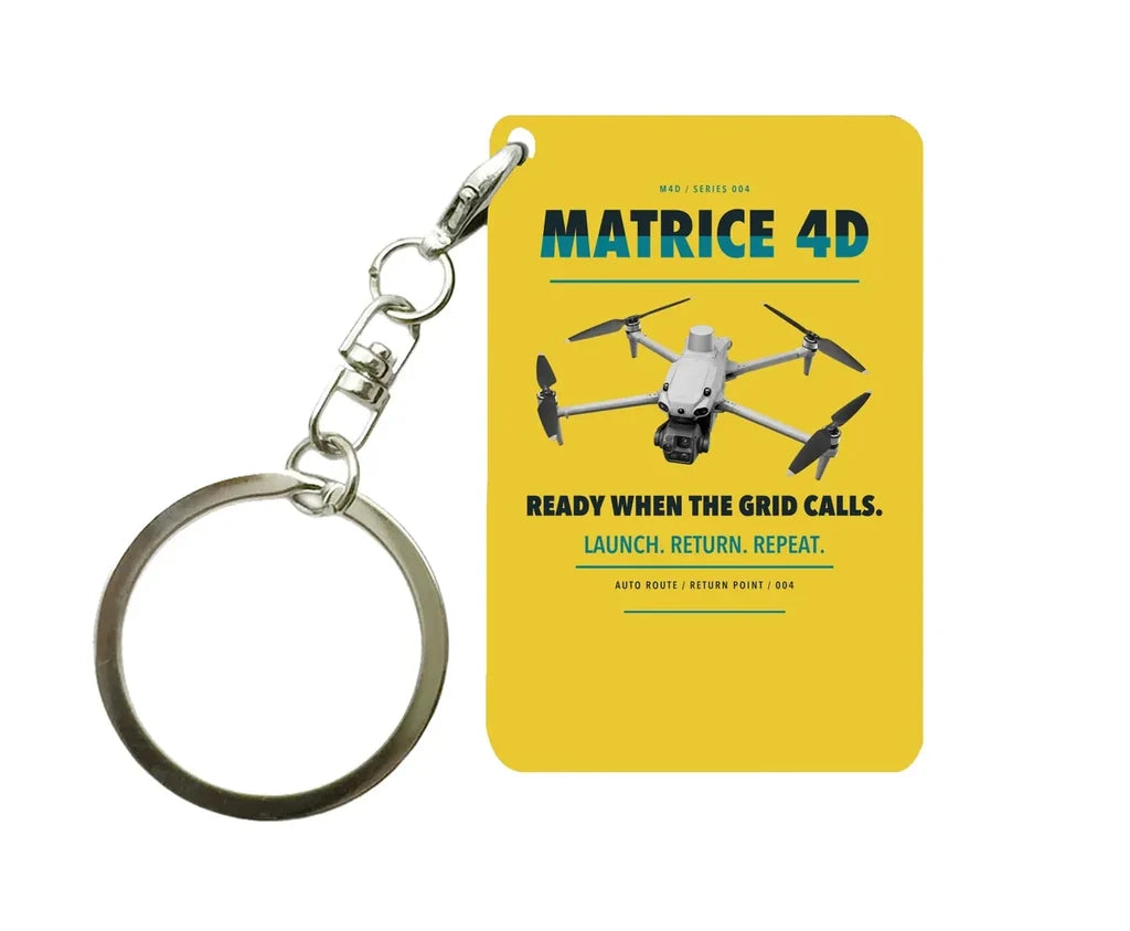 DJI Matrice 4D Key Chain design on yellow key chain