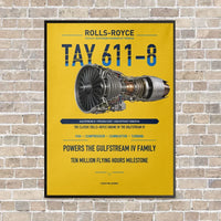 Thumbnail for TAY 611-8 vertical canvas print - framed - yellow background