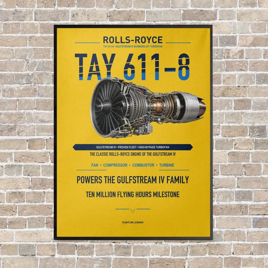 TAY 611-8 vertical canvas print - framed - yellow background