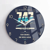 Thumbnail for Boeing 747-400 design on navy blue no frame wall clock