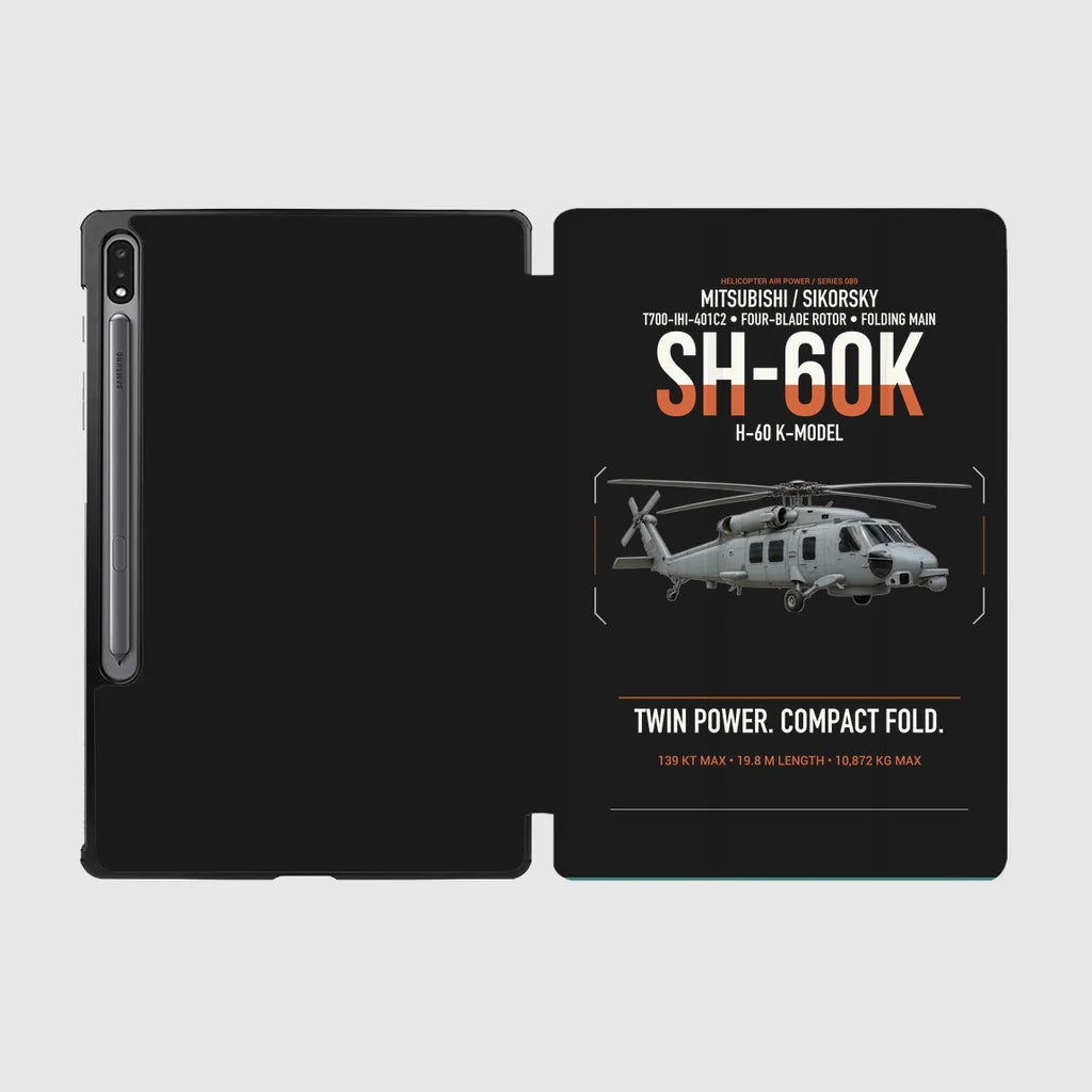 Mitsubishi Sikorsky SH-60K design on black samsung tablet tablet case