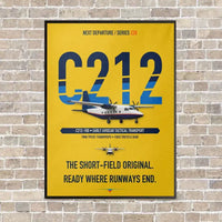 Thumbnail for CASA C-212-100 Aviocar vertical canvas print - framed - yellow background