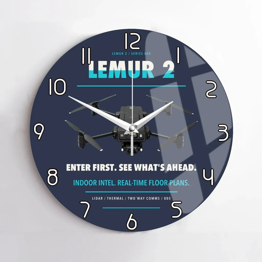 BRINC LEMUR 2 design on navy blue no frame wall clock