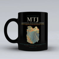 Thumbnail for Montrose Regional Airport (MTJ) airport code design on black ceramic mug