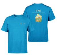 Thumbnail for Central Illinois Regional Airport (BMI) design printed on turquoise double-side t-shirt