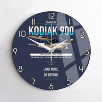 Thumbnail for Daher Kodiak 900 design on navy blue no frame wall clock