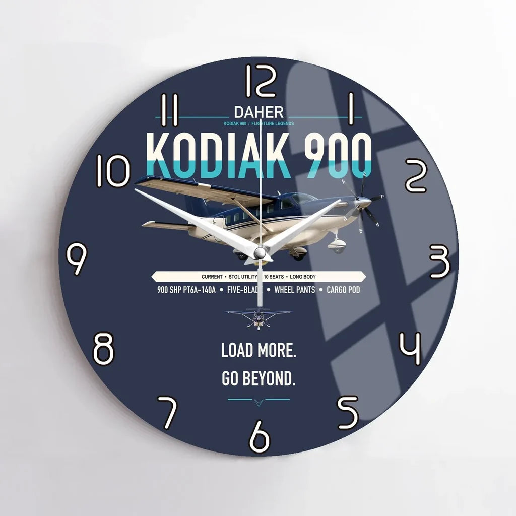 Daher Kodiak 900 design on navy blue no frame wall clock