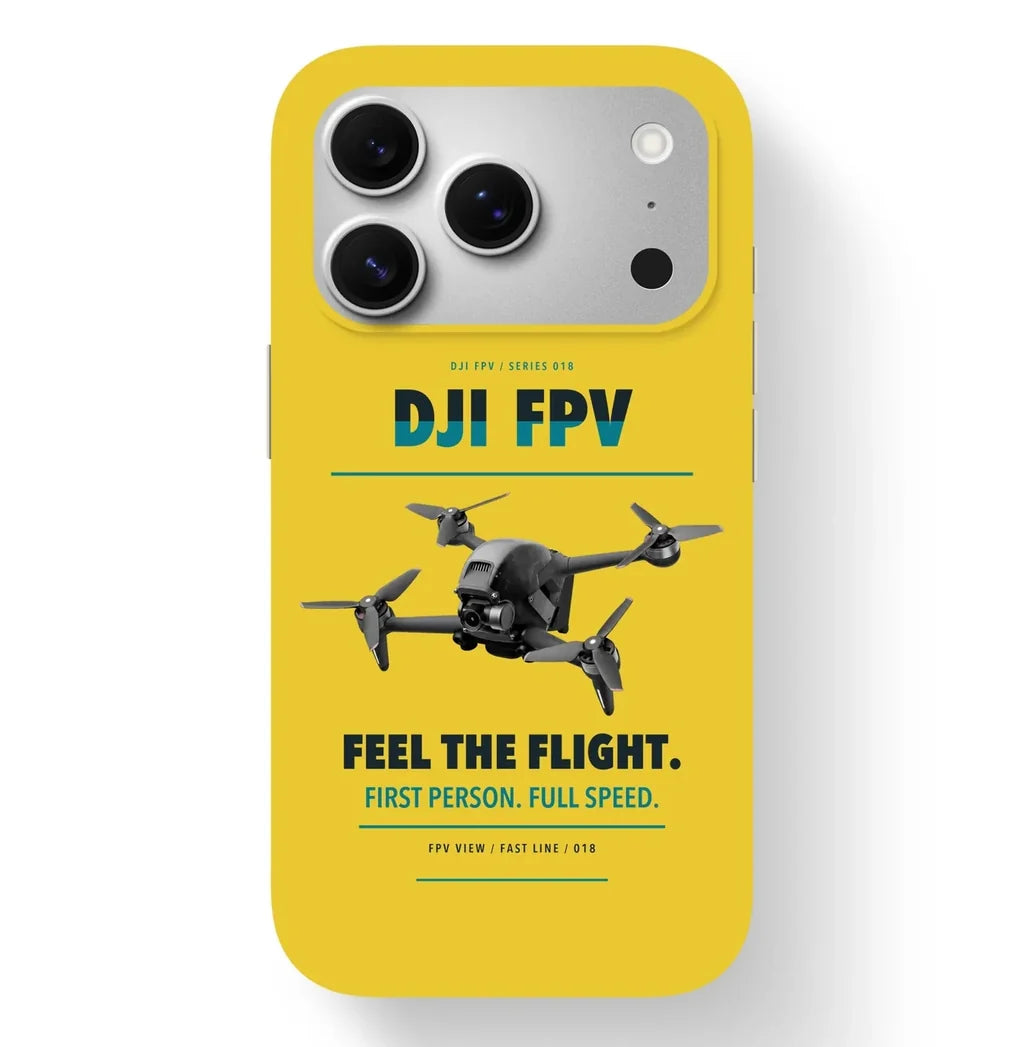 DJI FPV Case design on yellow iphone case