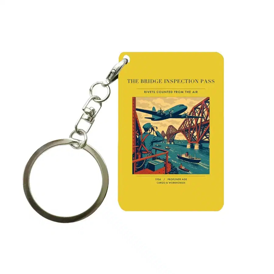 VINTAGE G4482 - The Bridge Inspection Pass - Designed Key Chain design on yellow