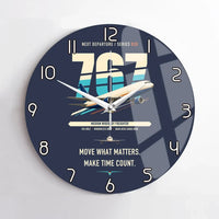 Thumbnail for Boeing 767-300F design on navy blue no frame wall clock