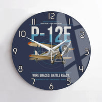 Thumbnail for Boeing P-12E design on navy blue no frame wall clock