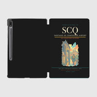 Thumbnail for Santiago de Compostela Airport (SCQ) design on black samsung tablet tablet case