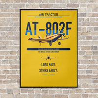 Thumbnail for Air Tractor AT-802F vertical canvas print - framed - yellow background