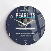 Thumbnail for PEARL 15 design on navy blue no frame wall clock
