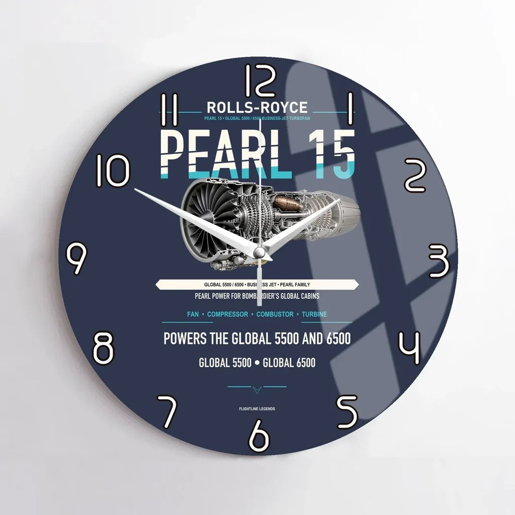 PEARL 15 design on navy blue no frame wall clock
