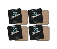 Thumbnail for Bombardier Learjet 23 design on black 4 pieces set coaster