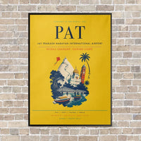 Thumbnail for Jay Prakash Narayan International Airport PAT vertical canvas print - framed - yellow background