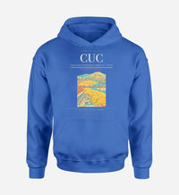 Thumbnail for Camilo Daza International Airport (CUC) design on blue hoodie single-side print