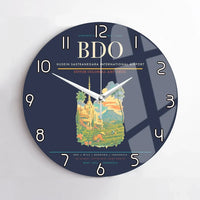 Thumbnail for Husein Sastranegara International Airport (BDO) design on navy blue no frame wall clock