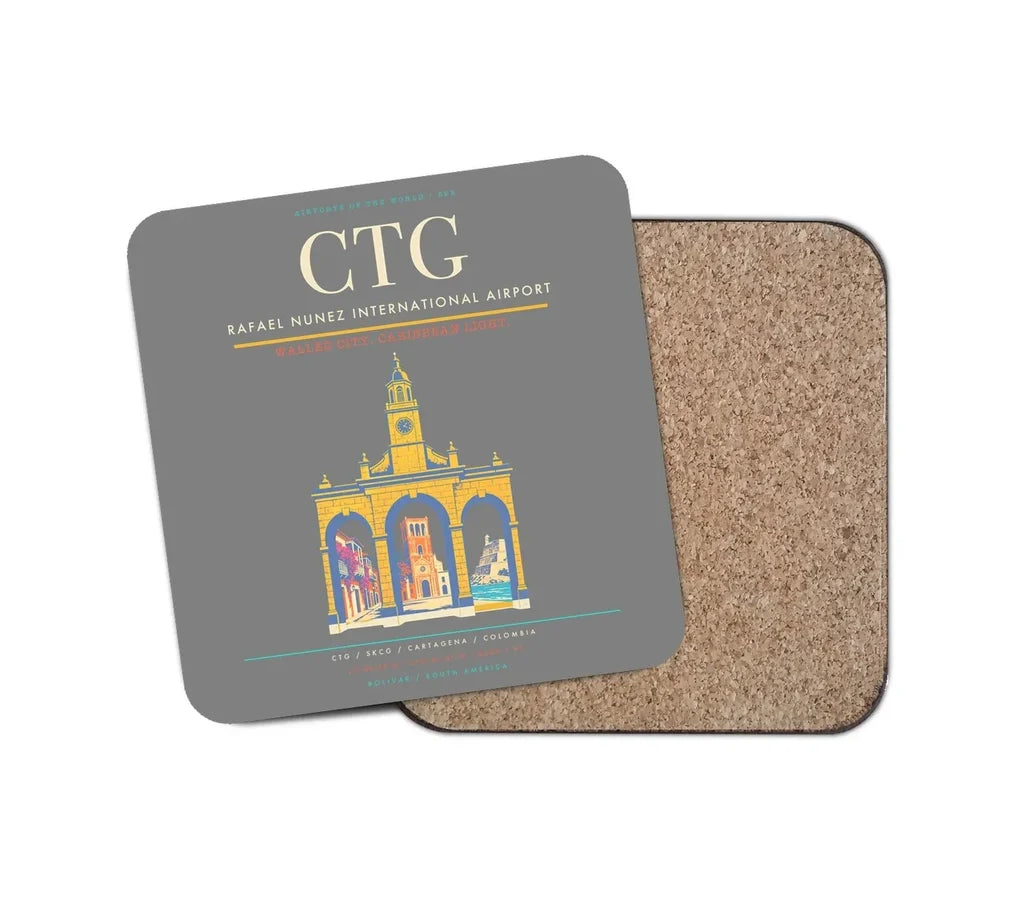 Rafael Nunez International Airport CTG Coaster 1-Piece - Gray