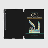 Thumbnail for Cheyenne Regional Airport (CYS) design on black samsung tablet tablet case