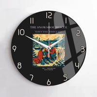 Thumbnail for VINTAGE G4281 - The Snowshoe Rescue - Designed Wall Clocks design on black no-frame