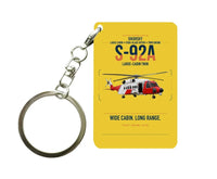 Thumbnail for Sikorsky S-92A design on yellow designed key chain, double-side print